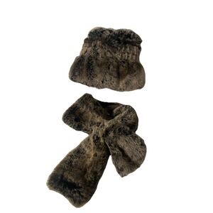 Black Preston & York Cossack Faux Fur Hat and Scarf W Wide Brim  Canada